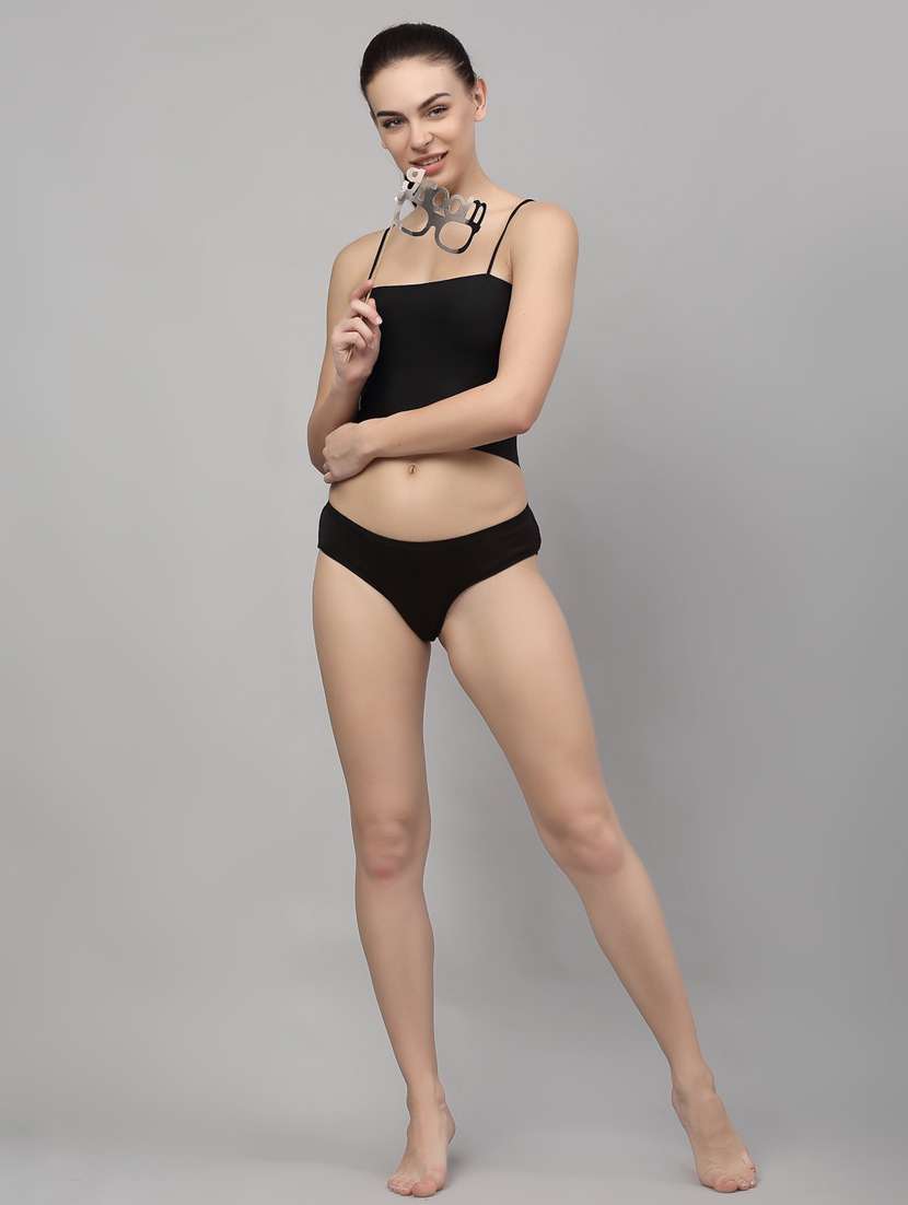 black solid bras and panty set - 18251261 - Standard Image - 4