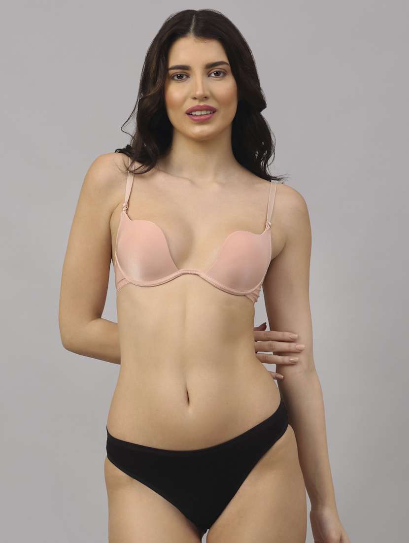 beige polyester bras and panty set