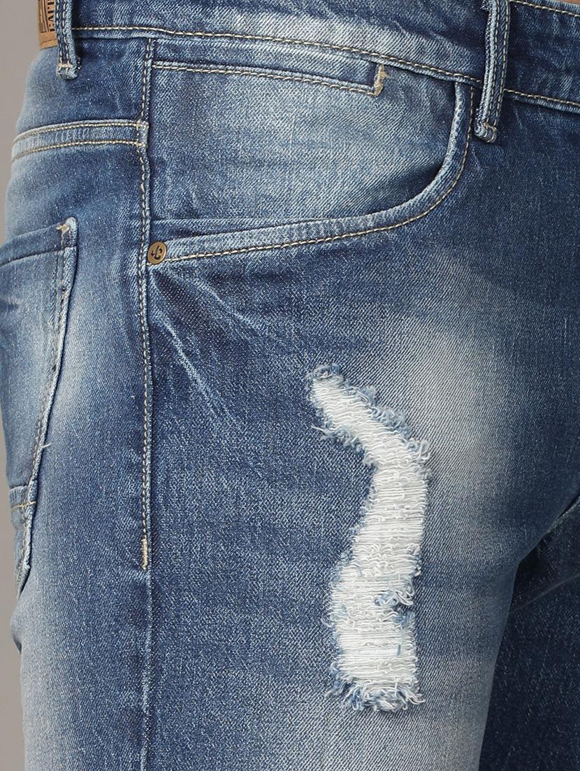 dark blue distressed denim short - 18251497 - Standard Image - 4