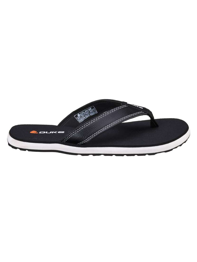 black synthetic & mesh slip on flip flops - 18253174 - Standard Image - 1