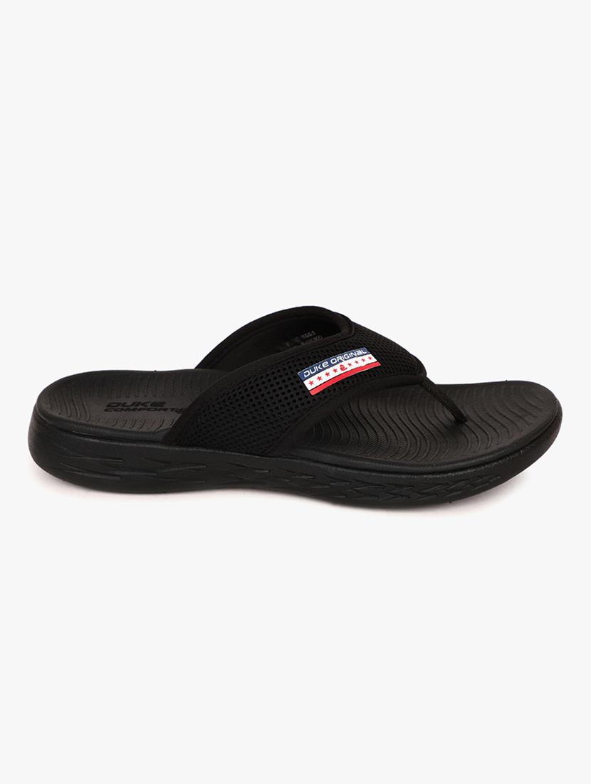 black mesh slip on flip flops - 18253175 -  Standard Image - 1