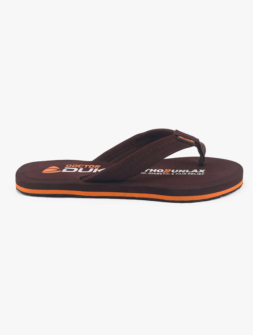 brown synthetic & mesh slip on flip flops - 18253179 - Standard Image - 1