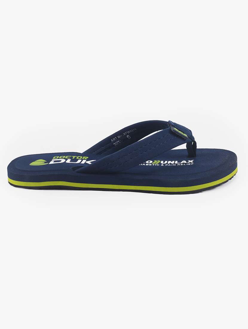 navy synthetic & mesh slip on flip flops - 18253204 - Standard Image - 1