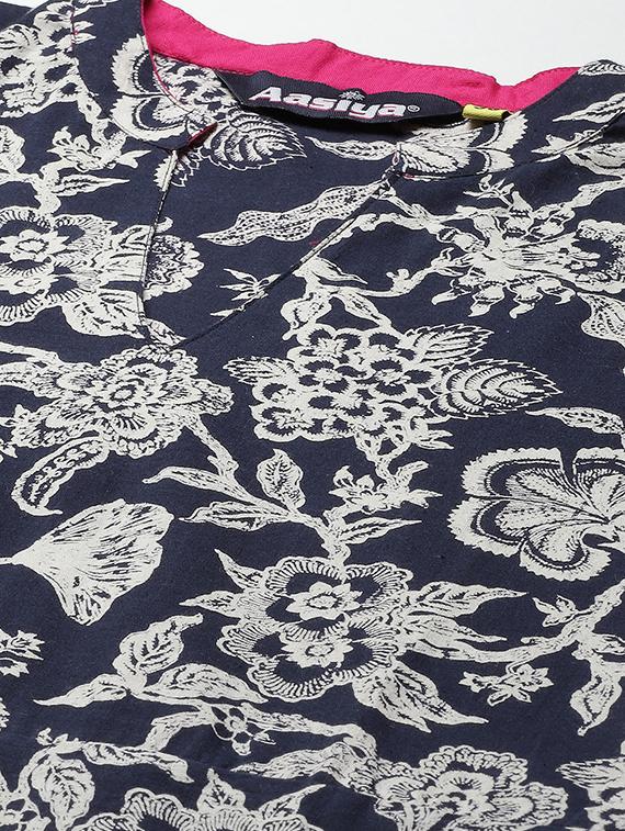 blue printed anarkali kurta - 18253279 - Standard Image - 4