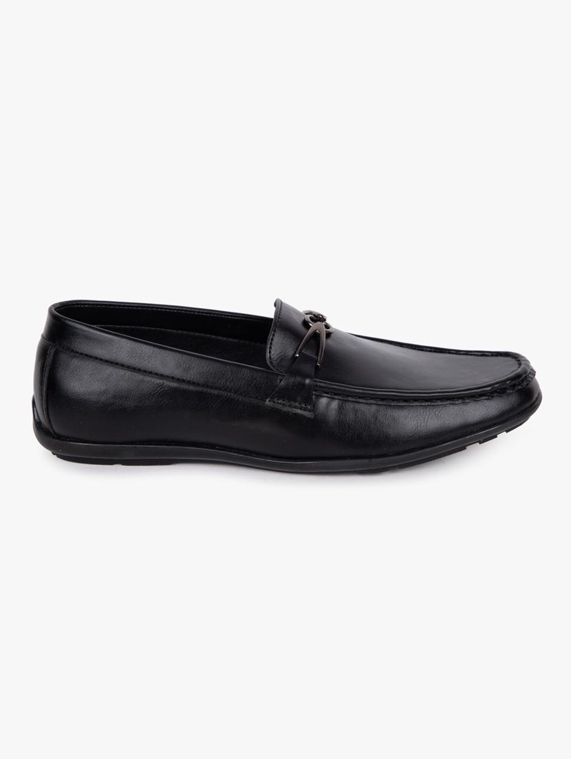 black synthetic slip on casual shoes - 18253369 -  Standard Image - 1