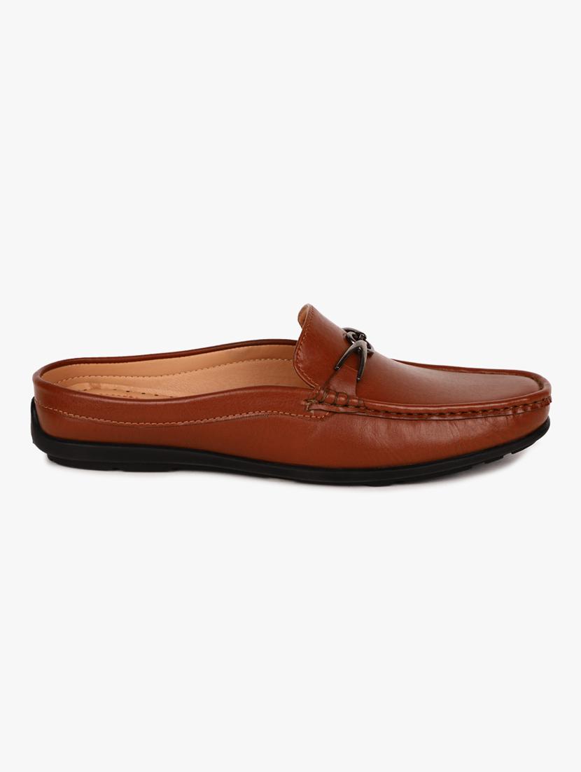 tan synthetic slip on casual shoes - 18253387 - Standard Image - 1