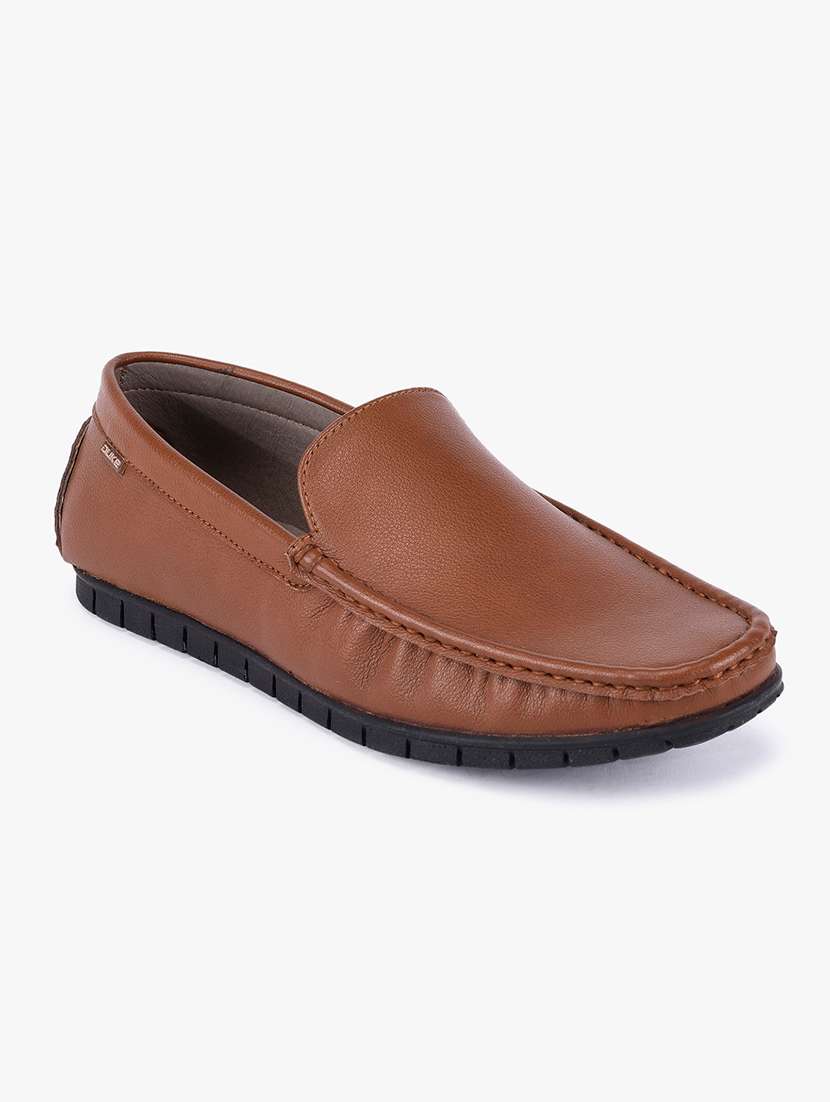 tan synthetic slip on casual shoes