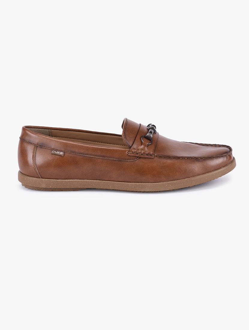 tan synthetic slip on casual shoes - 18253396 - Standard Image - 1