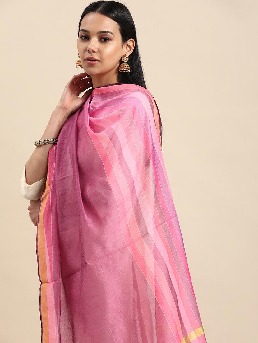 pink cotton dupatta - 18253749 - Standard Image - 1