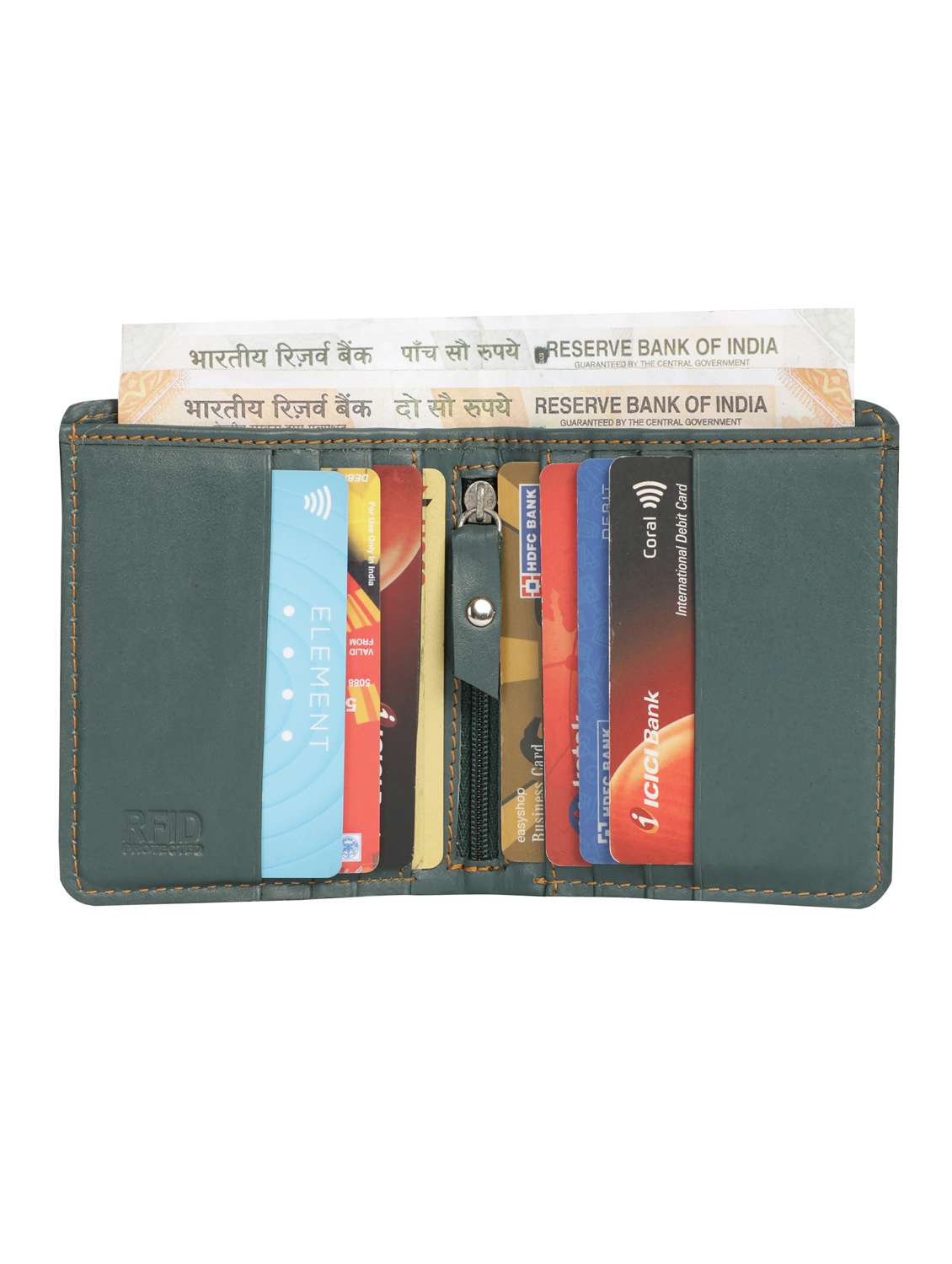 green leather wallet - 18253860 -  Standard Image - 1