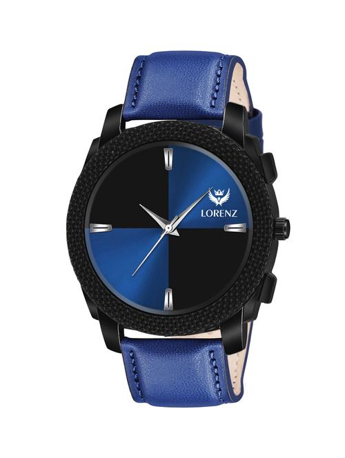 lorenz two tone dial & blue leather strap analogue watch for men | mk-408r - 18253871 - Standard Image - 0