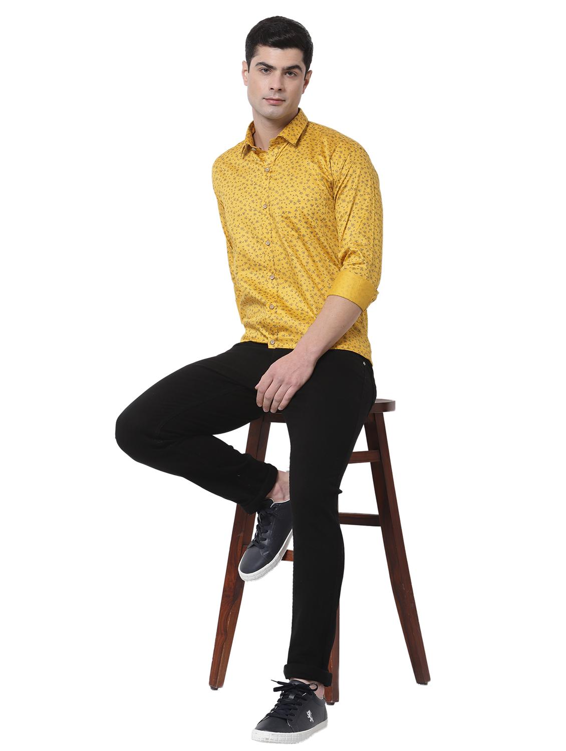 yellow printed casual shirt - 18254283 - Standard Image - 4
