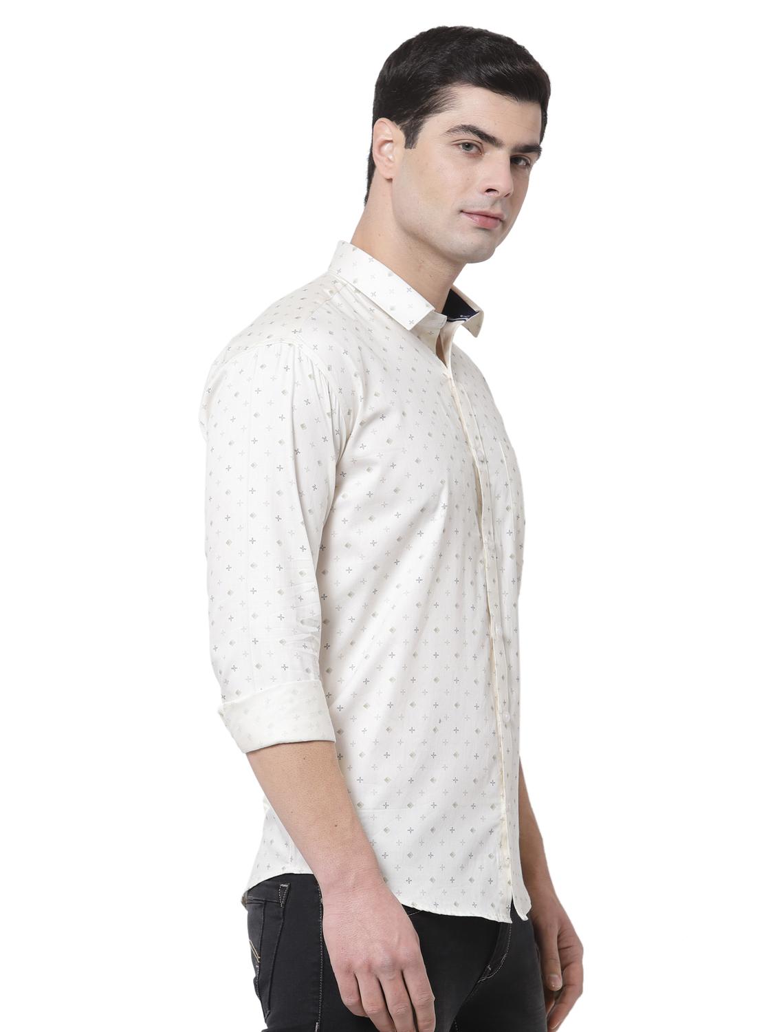 white printed casual shirt - 18254292 - Standard Image - 1
