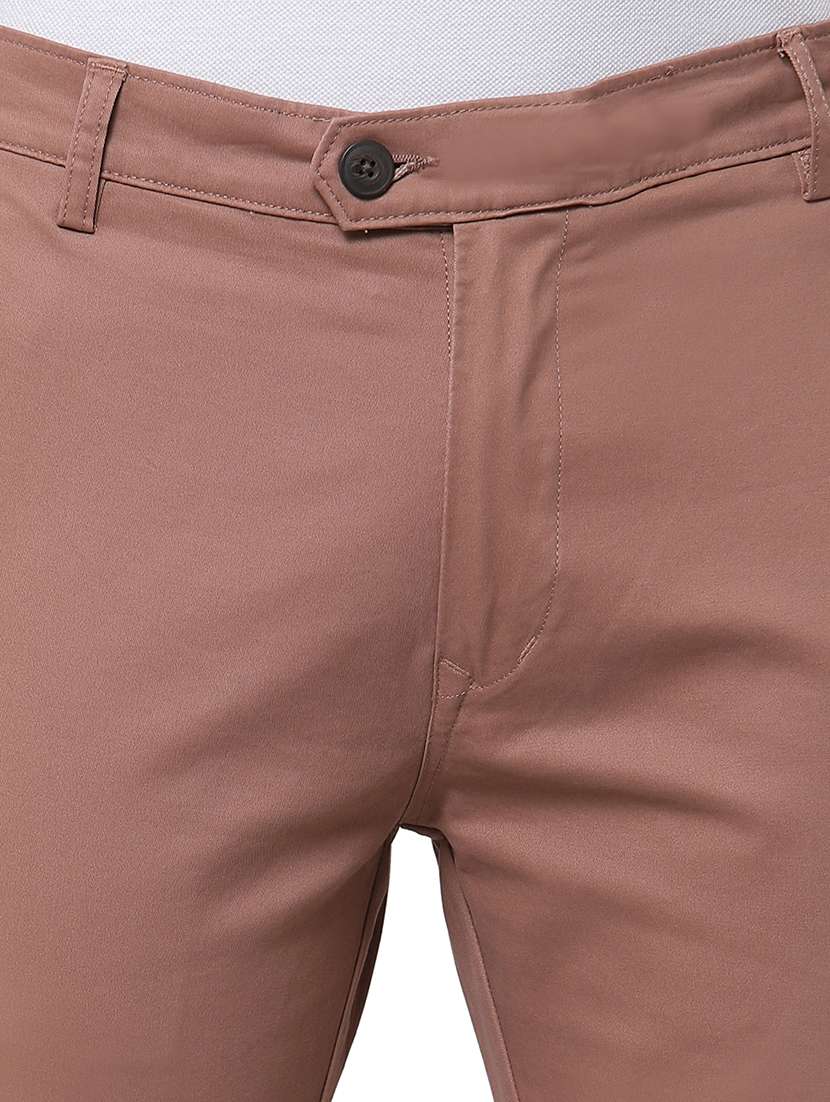 nude-brown solid casual trouser - 18254338 - Standard Image - 4