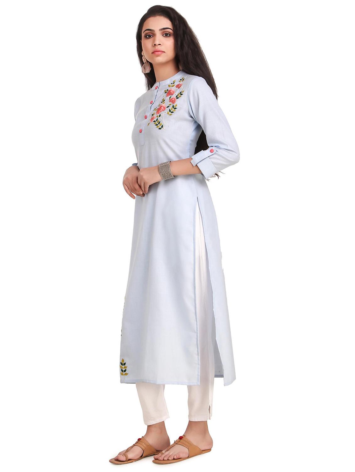 multi colored solid straight kurta - 18254347 -  Standard Image - 1