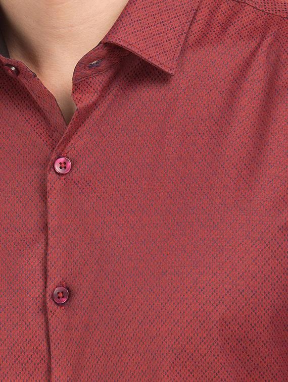 red printed casual shirt - 18254510 - Standard Image - 4