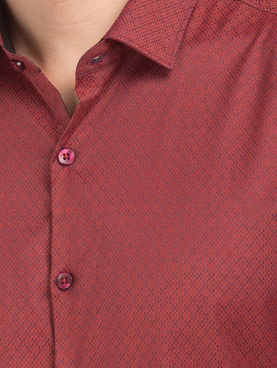 red printed casual shirt - 18254706 - Standard Image - 4