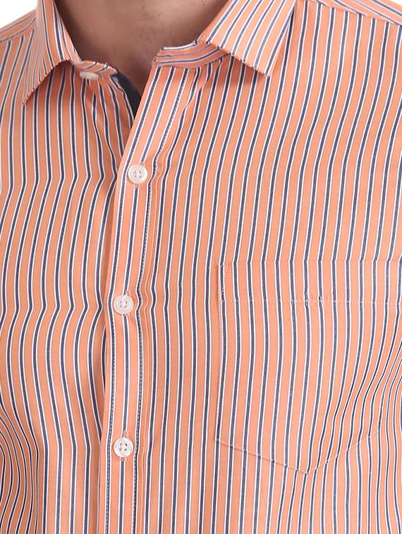 orange striped casual shirt - 18254730 - Standard Image - 4
