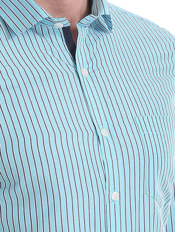 turquoise-striped casual shirt - 18254874 - Standard Image - 4