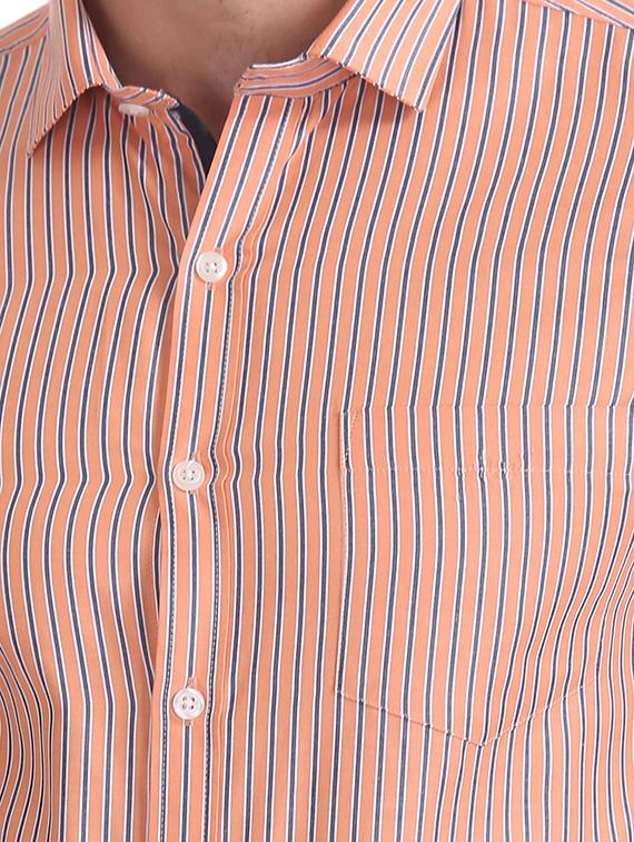 peach striped casual shirt - 18254876 - Standard Image - 4