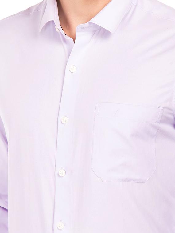 lavender solid formal shirt - 18255739 - Standard Image - 4