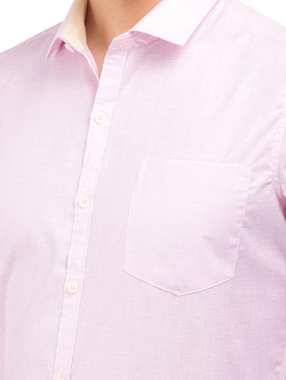 mauve solid formal shirt - 18255752 - Standard Image - 4