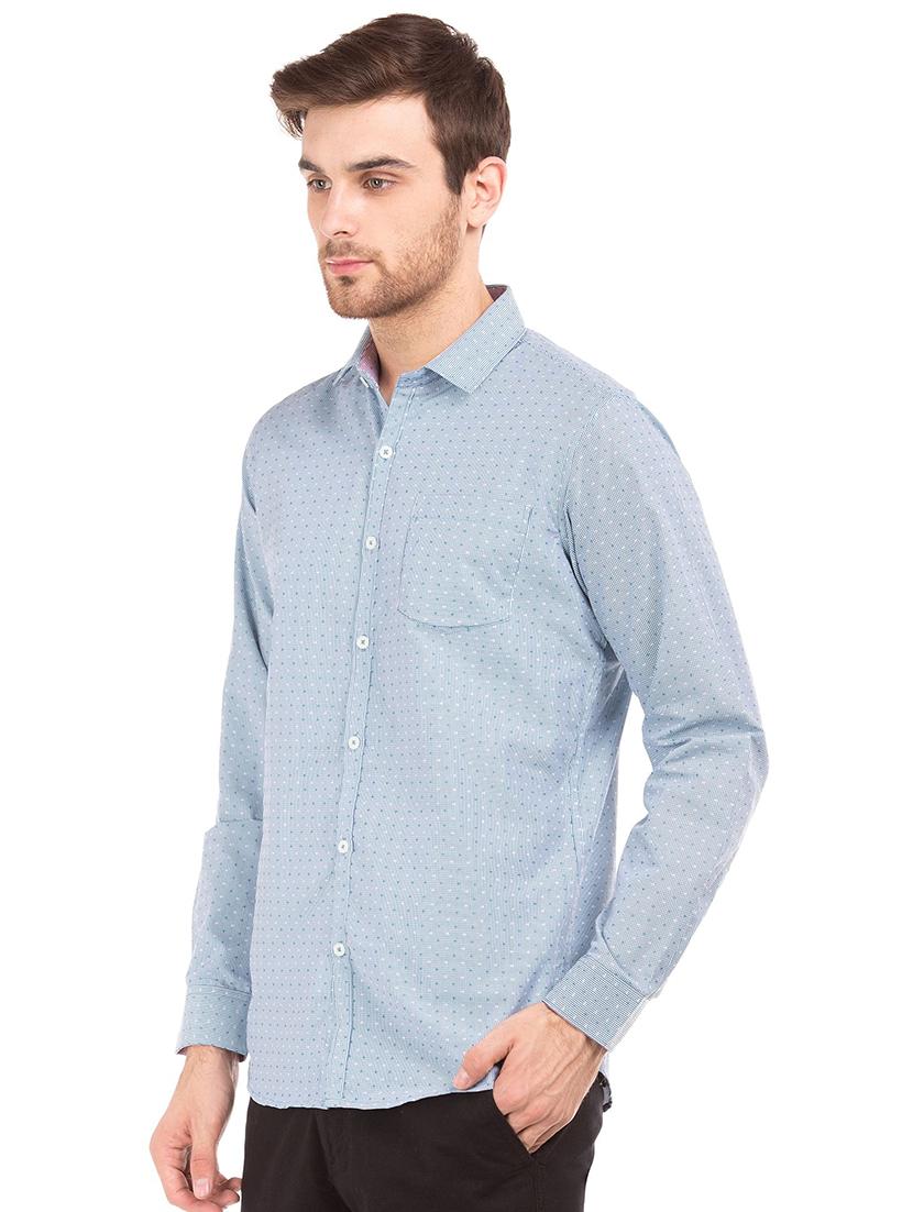 blue printed formal shirt - 18255755 -  Standard Image - 1