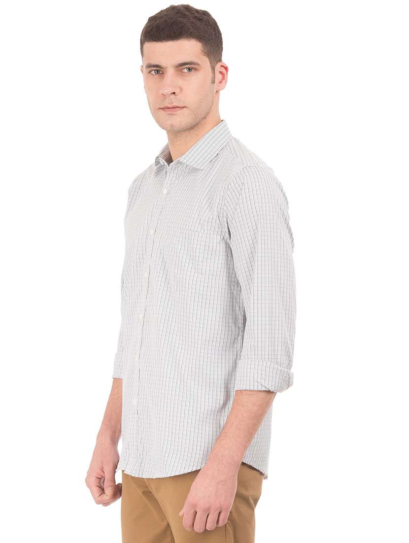 white checkered formal shirt - 18255794 - Standard Image - 1