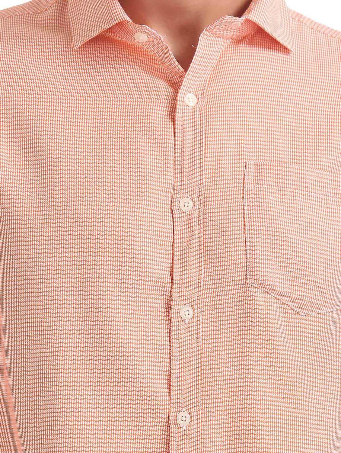 orange hounds-tooth formal shirt - 18256151 - Standard Image - 4