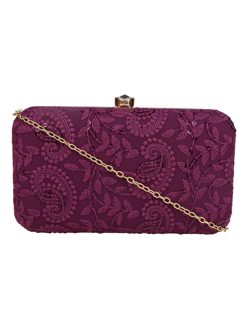 purple cotton polyester blend regular clutch