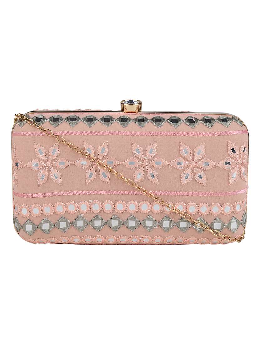 pink cotton polyester blend regular clutch