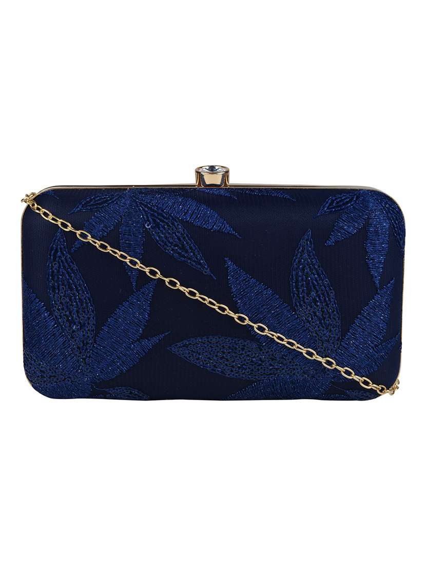 blue cotton polyester blend regular clutch