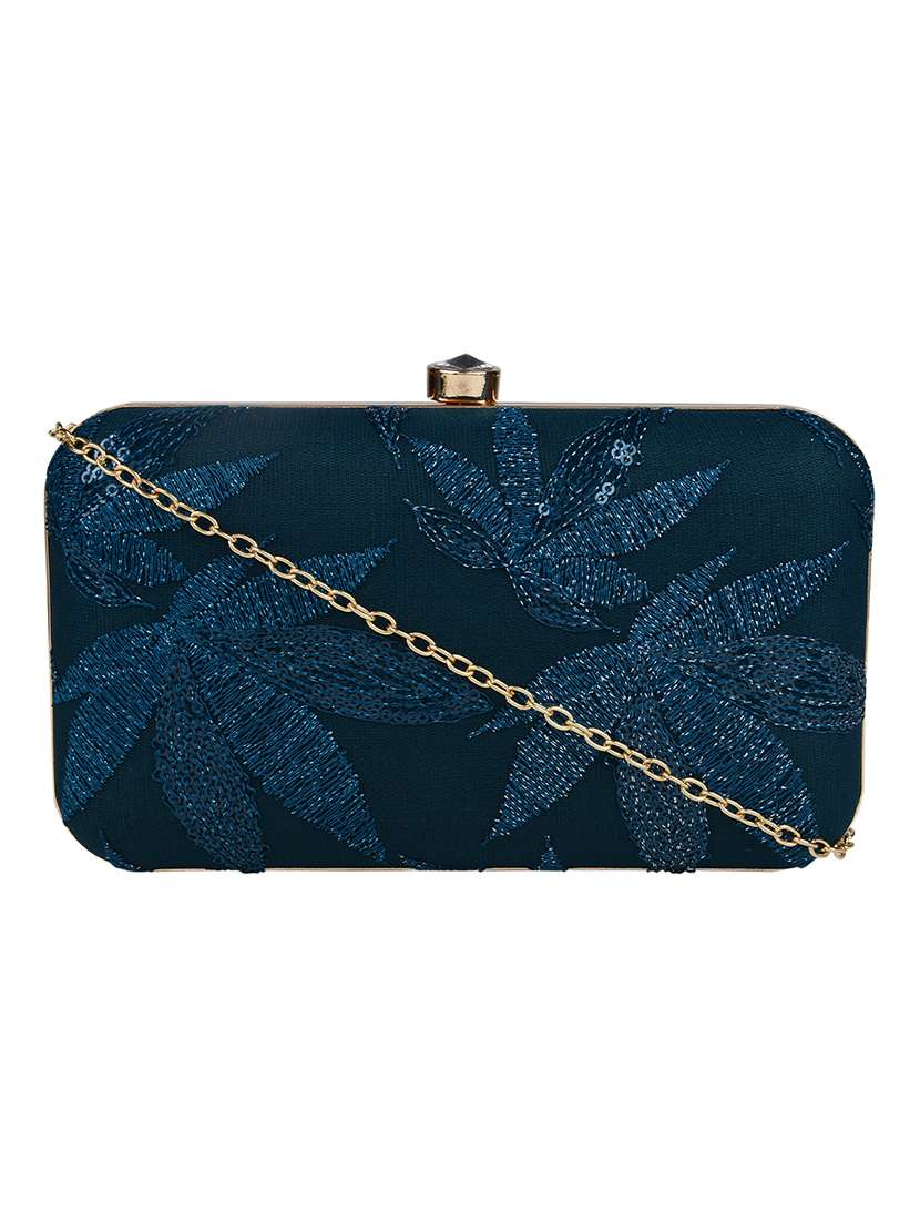 blue cotton polyester blend regular clutch