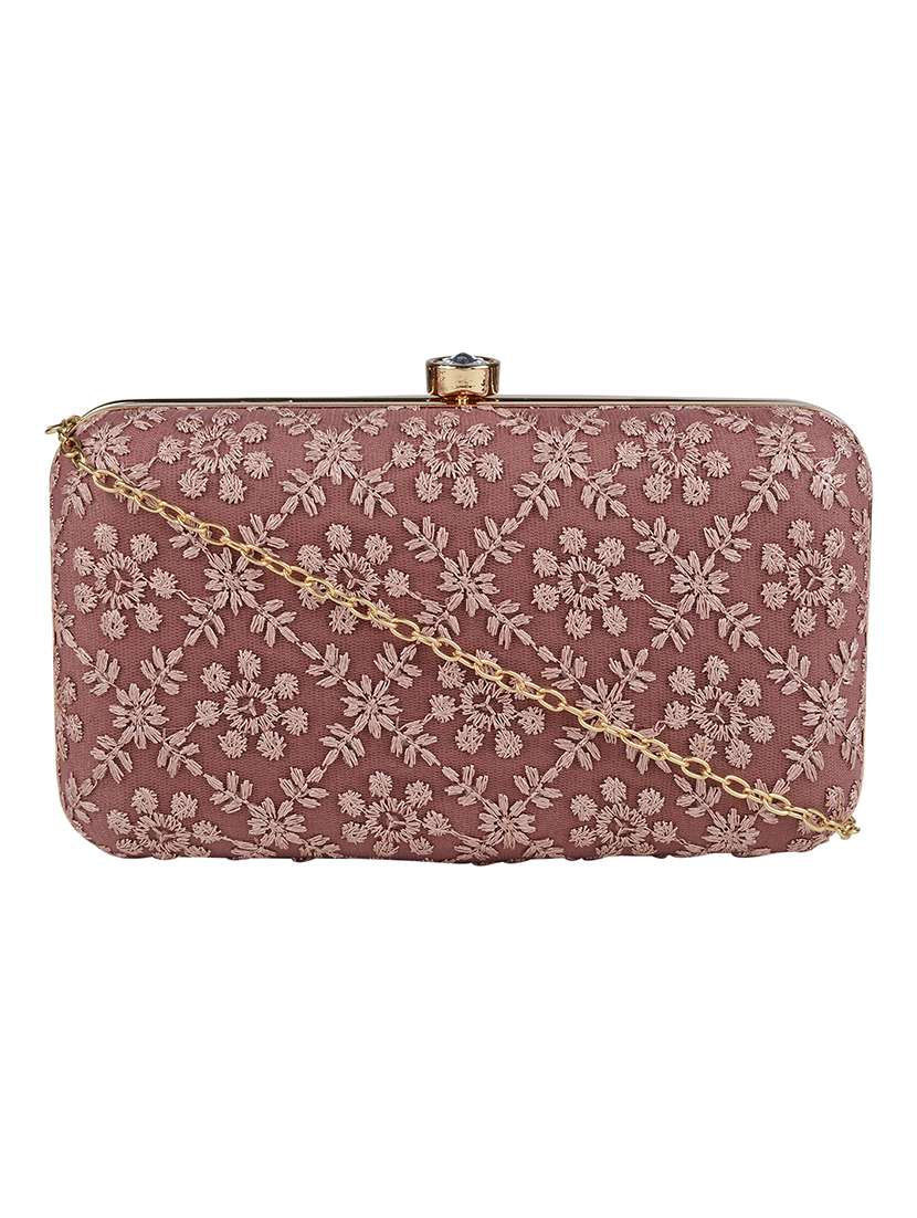 brown cotton polyester blend regular clutch