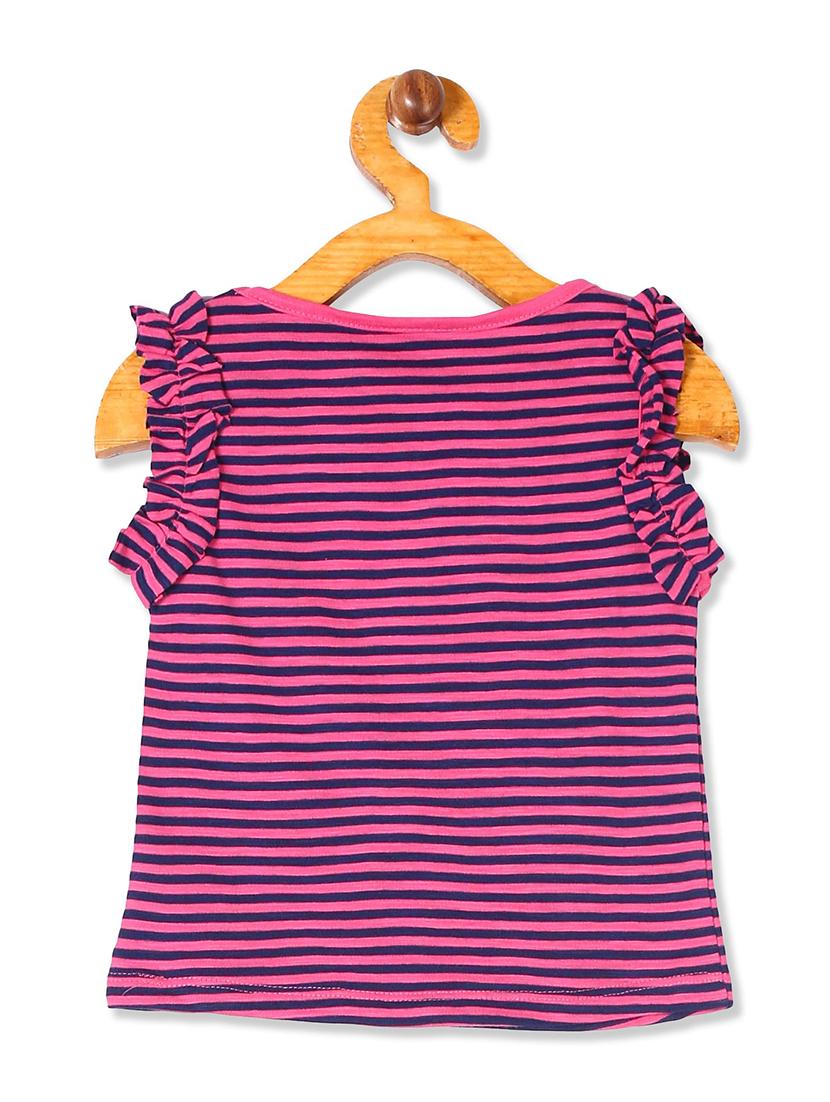 pink striped ruffled top - 18257974 - Standard Image - 1