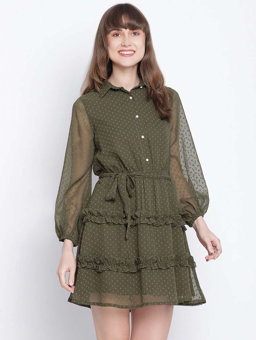 women's tiered dress swiss dots dress