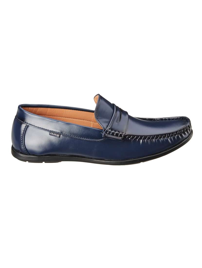 navy synthetic slip on loafers - 18259644 -  Standard Image - 1