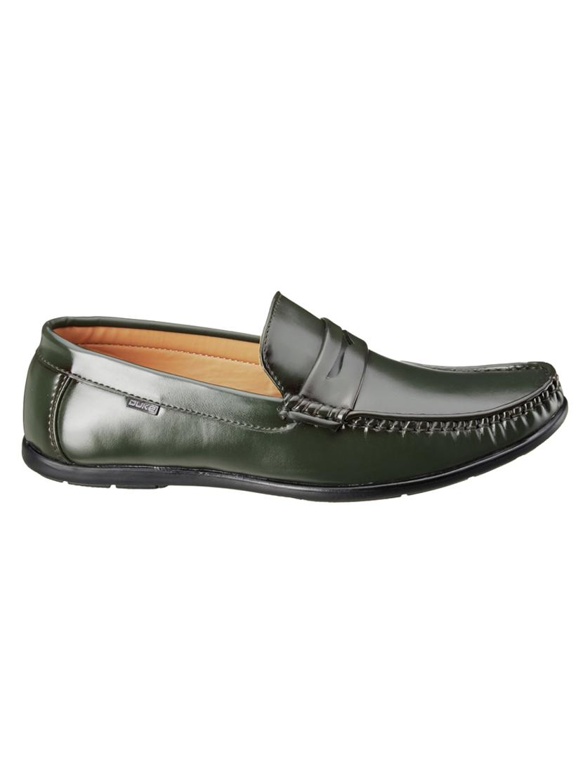 green synthetic slip on loafers - 18259645 - Standard Image - 1