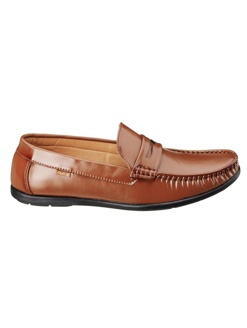 tan synthetic slip on loafers - 18259646 -  Standard Image - 1