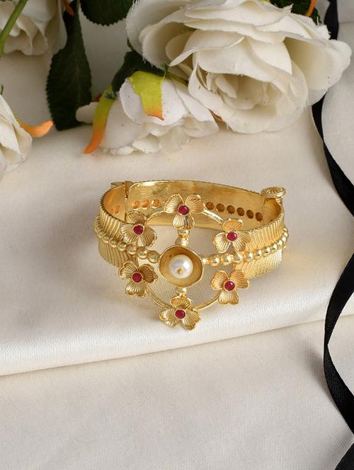 gold plated apollo kada bracelet - 18259795 -  Standard Image - 0