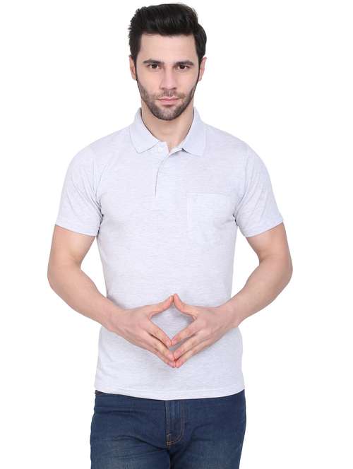 white solid polo t-shirt - 18259826 -  Standard Image - 0