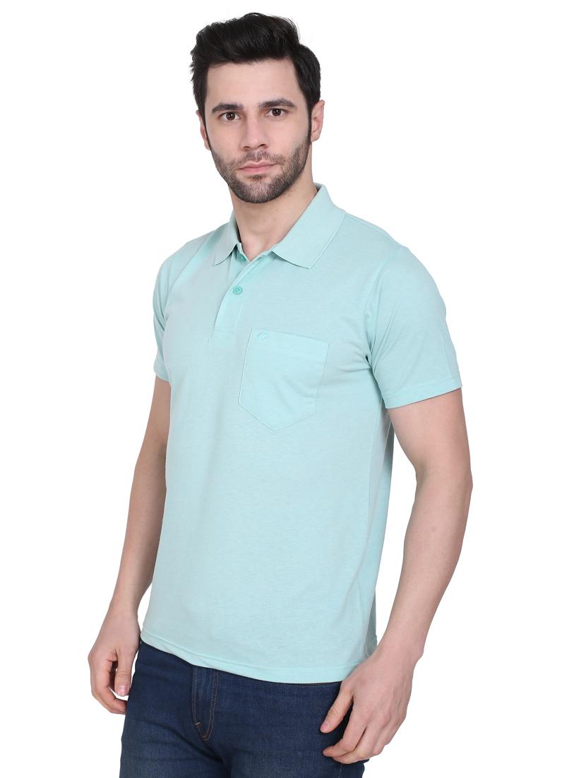green solid polo t-shirt - 18259827 - Standard Image - 1