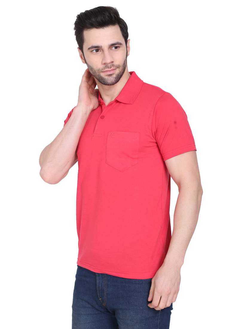 pink solid polo t-shirt - 18259829 -  Standard Image - 1