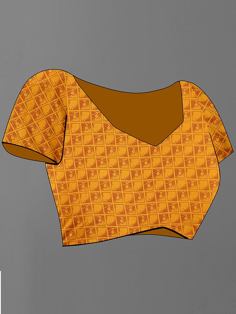 orange georgette printed saree with blouse - 18259860 - Standard Image - 4