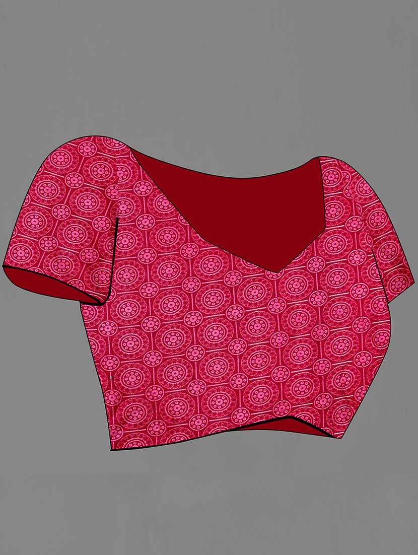 pink georgette printed saree with blouse - 18259868 -  Standard Image - 4