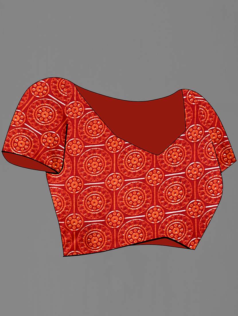 cream georgette printed saree with blouse - 18259869 -  Standard Image - 4