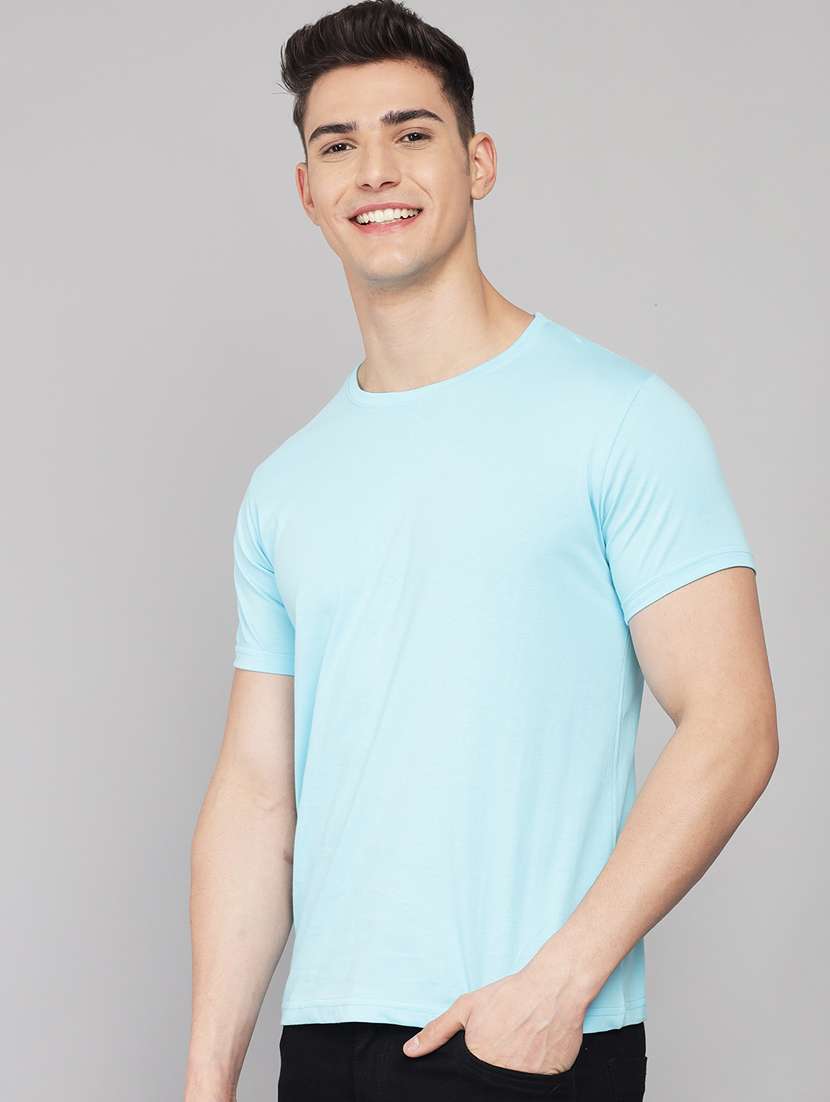 light blue solid t-shirt - 18260887 - Standard Image - 1