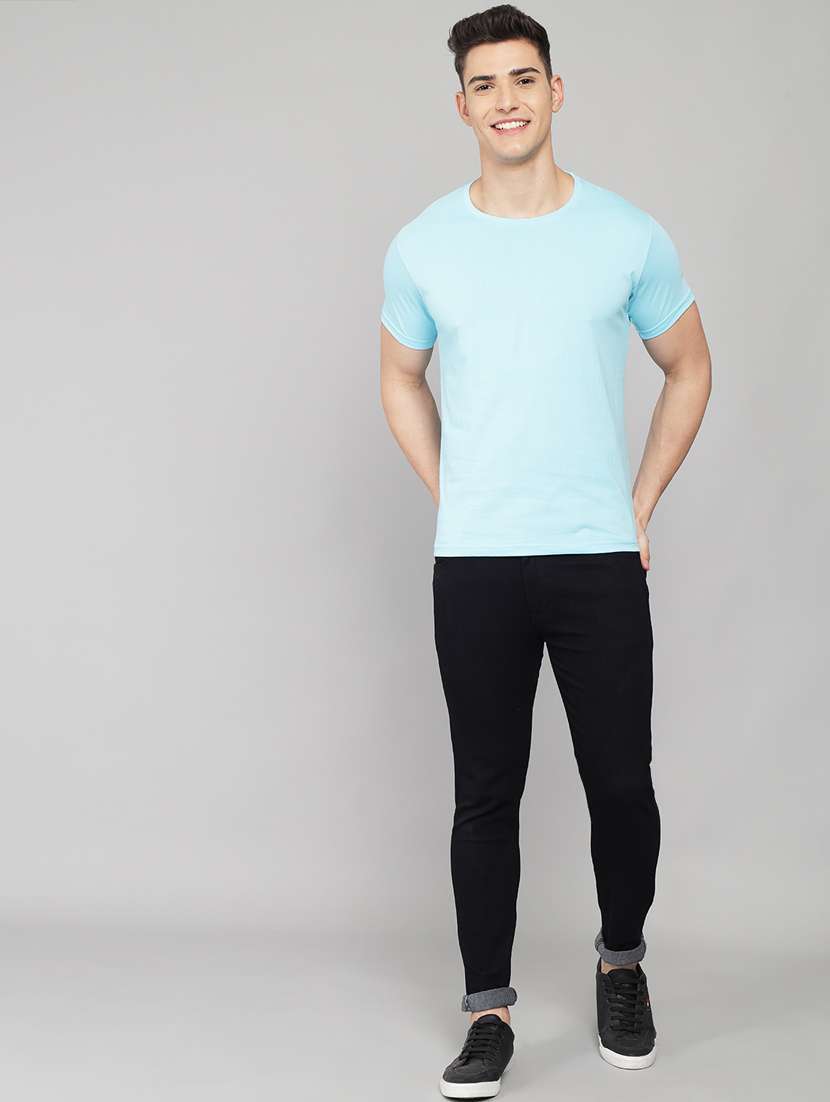 light blue solid t-shirt - 18260887 - Standard Image - 4