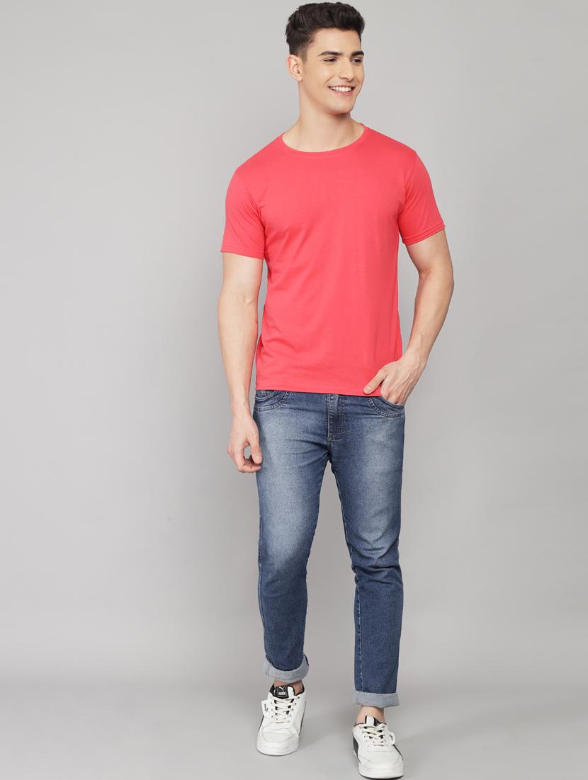 peach solid t-shirt - 18260888 - Standard Image - 4
