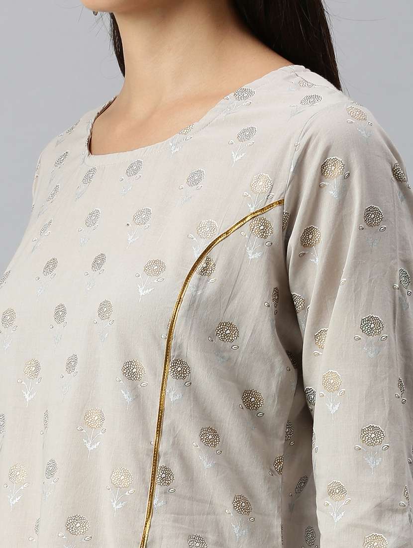 Women Floral Kurta Sharara Set With Dupatta